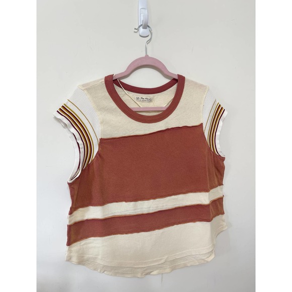 Free People Hint of Stripe Tee in Retro Combo Size XL - Picture 3 of 4
